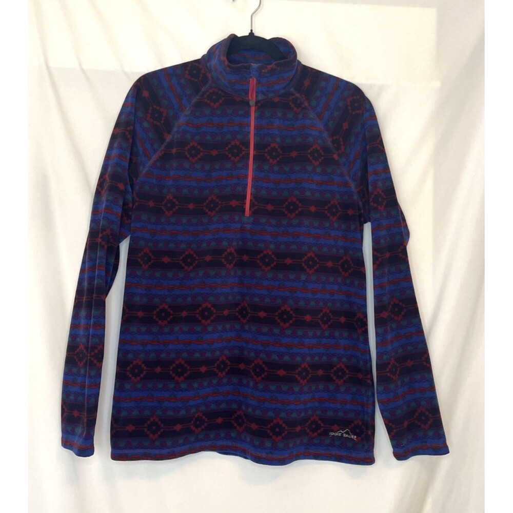 Eddie Bauer Women’s Fleece 1/4 Zip Pullover Purple Blue Multicolor Size XL